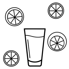 Glass Of Orange Juice Surrounded By Citrus Slices