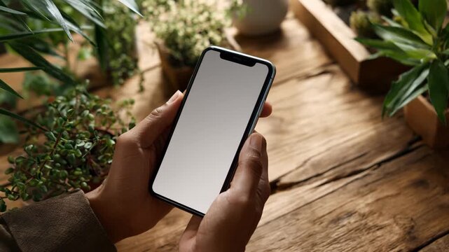 Ultra HD Person holding a modern smartphone mockup phone mockup mobile mockup video, perfect for mockup video