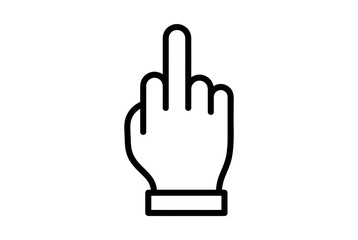 Obraz premium Hand gesture with index finger extended isolated on white background, Vector, illustration