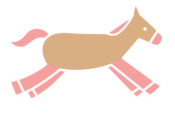 Running pony illustration isolated on white background, Vector, illustration