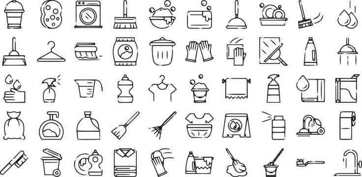 Cleaning services icon set Free Vector - Powered by Adobe