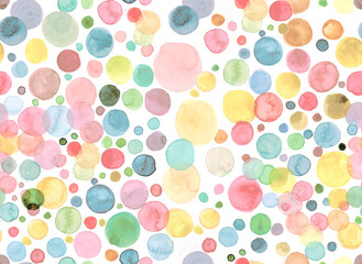 Watercolor background design bubbles, Elegant and colorful isolated bubbles. modern art and classic seamless pattern for wallpaper, textile , beautiful dots, polka dots , colorful dots for covering an