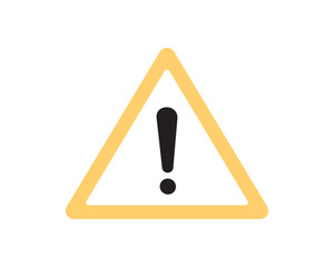 Warning triangle icon with exclamation mark, alert and caution symbol, risk, danger and attention sign isolated on white background flat vector illustration.
