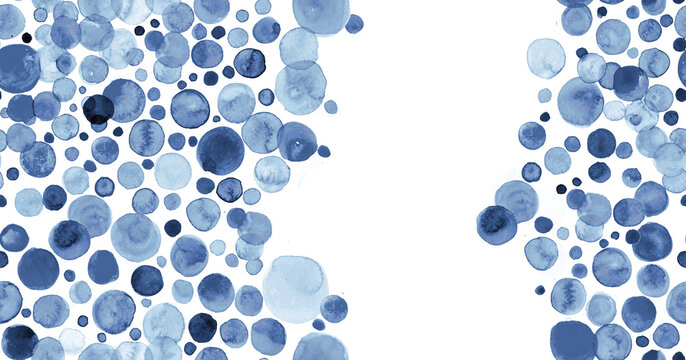 Bubbles Watercolor circle shape pattern.seamless pattern. Watercolor background design bubbles, Elegant and blue shaded isolated bubbles. modern art and classic seamless pattern for wallpaper, textile
