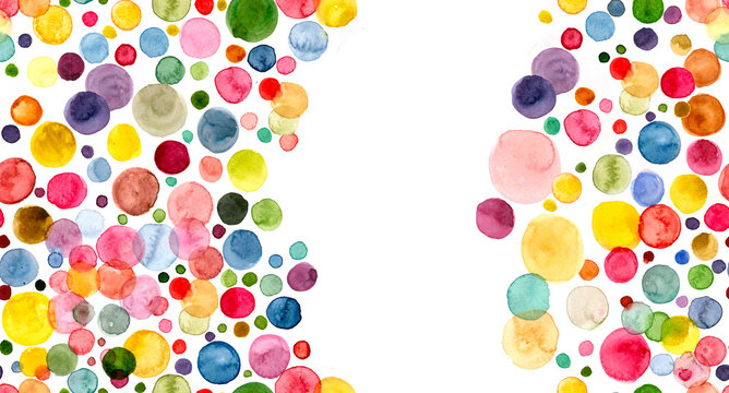 Watercolor background design bubbles, Elegant and colorful isolated bubbles. modern art and classic seamless pattern for wallpaper, textile , beautiful dots, polka dots , colorful dots for covering an