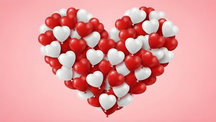Valentine s day celebration with heart shaped balloons