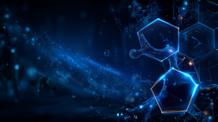 Cyber Big Data Flow Particles Tech Business or Science Background. Medical Research or Tech Innovation Online Webinar Presentation Event. Conference or Forum Vector Illustration Backdrop.