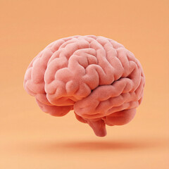 human brain side view 3d illustration