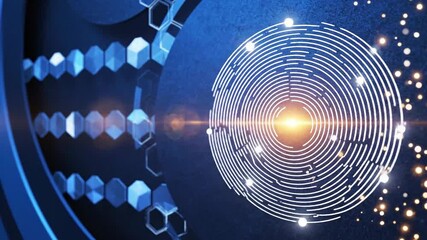 Abstract digital helix structure and futuristic technology interface - Powered by Adobe