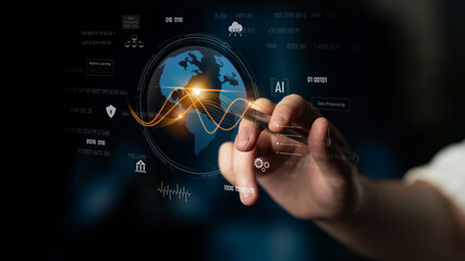 Global AI and data processing system enhances data, AI, and processing efficiency through digital network and global integration of intelligent technology Latch