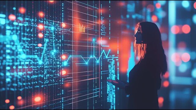charts and graphs with statistics to innovative analyze business potential and forecast future development of companies growth.