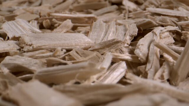 Close perspective capturing layered organic materials with soft focus and slow motion effect