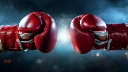 Boxing gloves confronting representing concept of competition and challenge