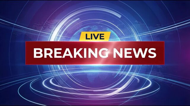 Breaking News Live Broadcast Background with Global News and Information Technology Themes