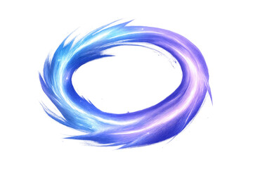 Cosmic energy ring forming an abstract vortex swirling light effect on transparent background