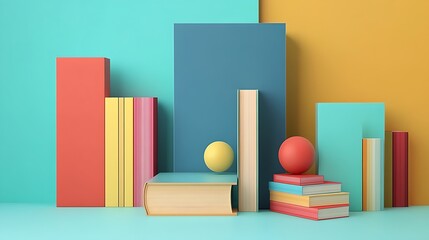 Books with bold minimalist designs and vibrant accent colors 