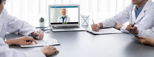 Doctor video call online by brisk telemedicine software application for virtual meeting with patient