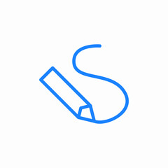 line drawing pencil icon sign vector