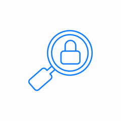 locked padlock zoom icon sign vector