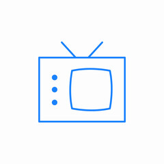 vintage retro tv icon sign vector
