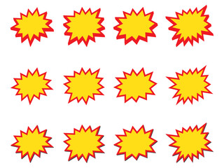 Sale Discount Starburst Set &ndash; Vibrant Comic-Style Explosion, Discount and Promotion Illustration