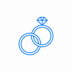 wedding rings icon sign vector