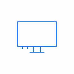wide screen tv icon sign vector