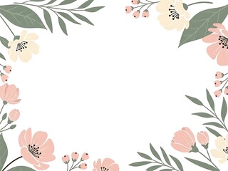 Fototapeta premium Mother's day floral background for greeting card pastel botanical