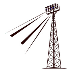 Isometric view of modern soccer field with goals and stadium lights – football pitch illustration. © Graphiseen