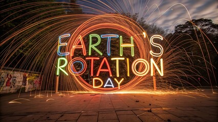 Earth Rotation Day Inspirational Conceptual Artwork Symbolizing Time.