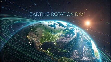 Earth Rotation Day Ultra Detailed 8K Space Illustration.
