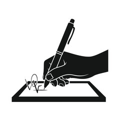 Hand signing document