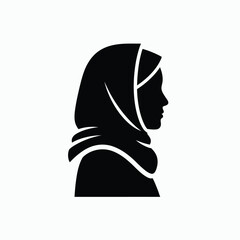 Silhouette of a woman in hijab