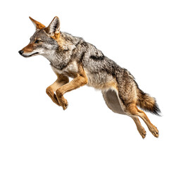 Obraz premium PNG of A majestic coyote leaping gracefully.