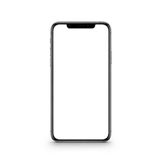 Modern smartphone mockup clean white screen for design showcase white background