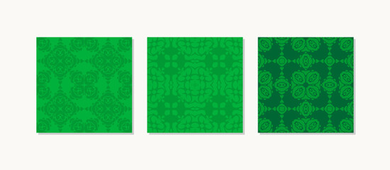 Green ornamental tile pattern with repeating geometric shapes for fresh decorative backgrounds.