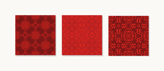 set pattern textile Red color palette collection suitable for bold branding and energetic design projects.