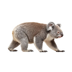 Fototapeta premium PNG of A cute, fluffy koala walking gracefully through its natural habitat.
