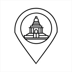 Map Marker Landmark Line Drawing