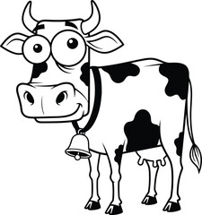 Playful cow with bell