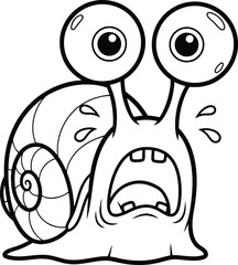 Cartoon snail with big eyes