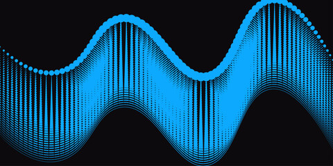 Abstract blue wave background featuring a vector dna helix pattern and spiral curves for a professional business science or technology banner design template