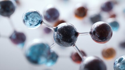 Molecular structure visual displaying interconnection in science research field