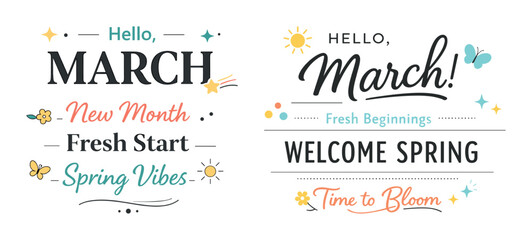 Hello march: fresh start and spring vibes with flowers and stars