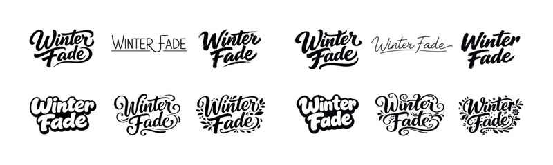 Obraz premium Winter fade logo variations in elegant script and bold typography