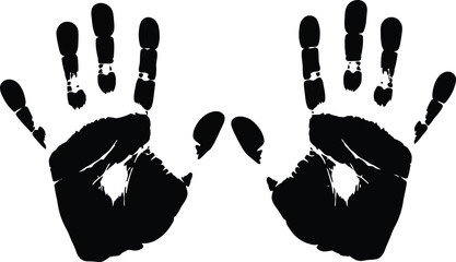 Silhouetted hands with rings Vector