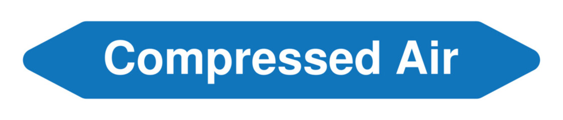 Compressed Air Pipe Marker &ndash; Blue Arrow Label &ndash; High Quality Industrial Vector