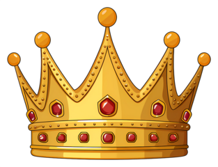 golden crown isolated on white with clipping path