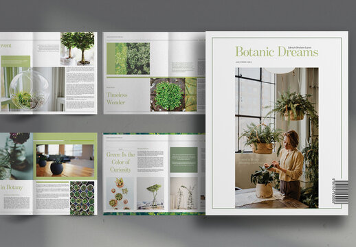 Smoke Green Botanic Nature Lifestyle Brochure Layout