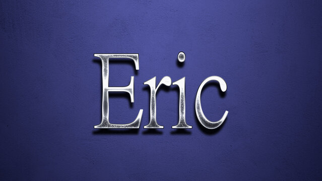 3D Chrome name design of Eric on blue Background.	
